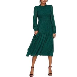 Wilfred Roslyn floral smocked bodice chiffon midi dress  M excellent condition